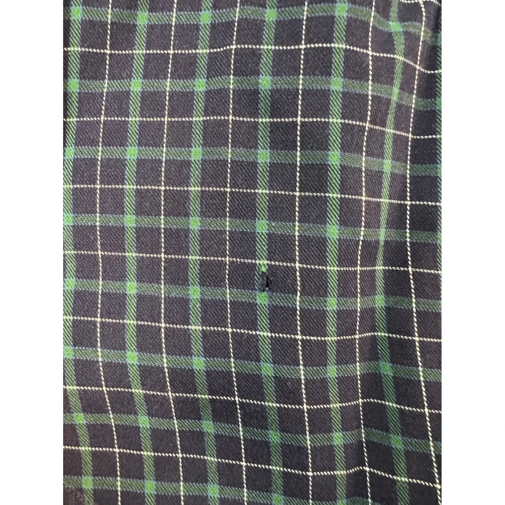 Ralph‎ Lauren Blake Mens Medium Plaid Button Down Shirt Navy Green Cotton